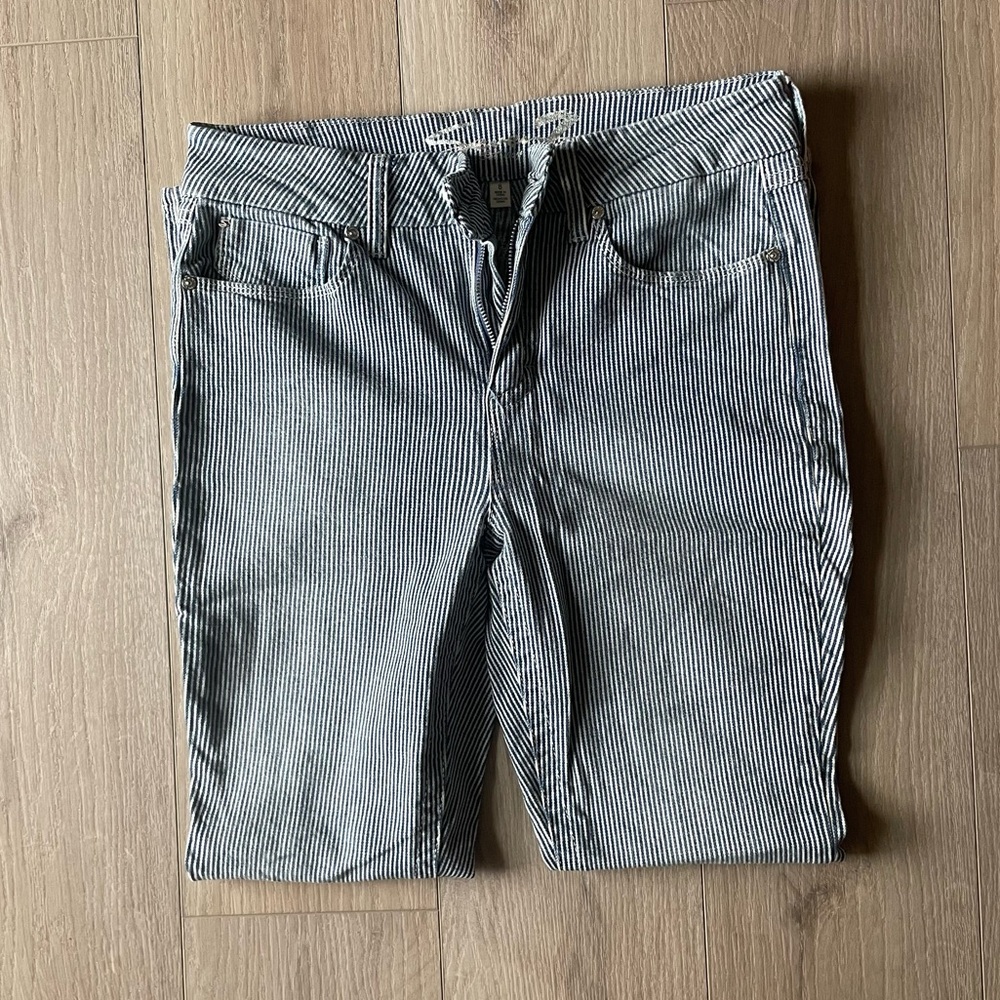 Blue and White stripped skinny jeans